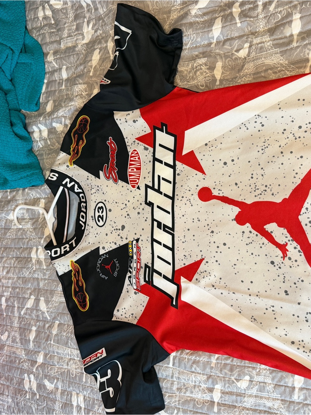 Jordan Red, Black & White Graphic Jumpman Jersey